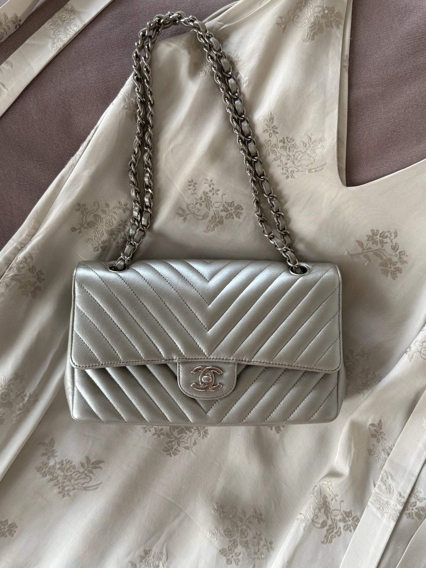 Chanel Medium Caviar Chevron SHW