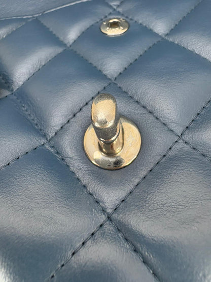 Chanel Jumbo Blue Lambskin Double Flap