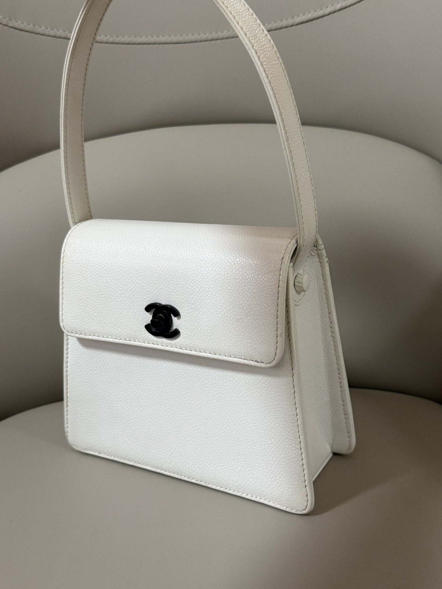 Chanel White Top Handle