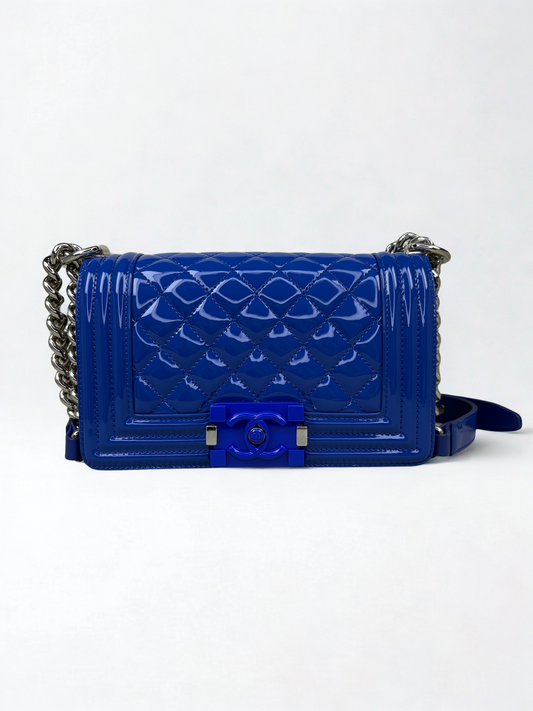 Chanel Boy Bag Small Patent Blue