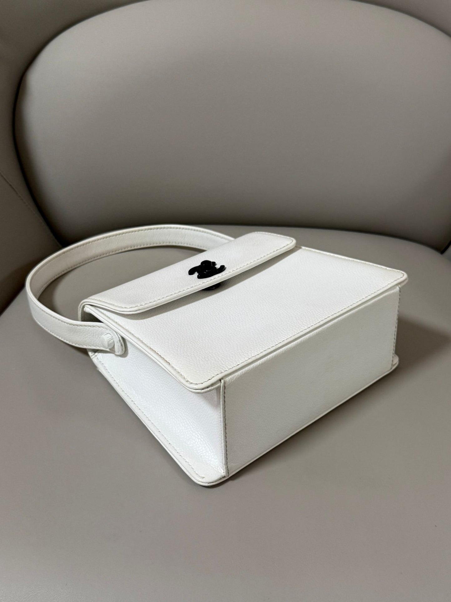 Chanel White Top Handle