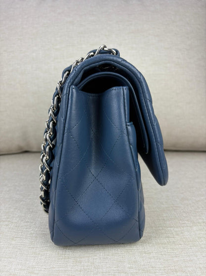 Chanel Jumbo Blue Lambskin Double Flap