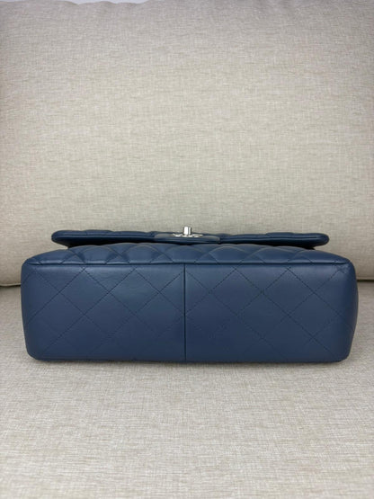 Chanel Jumbo Blue Lambskin Double Flap
