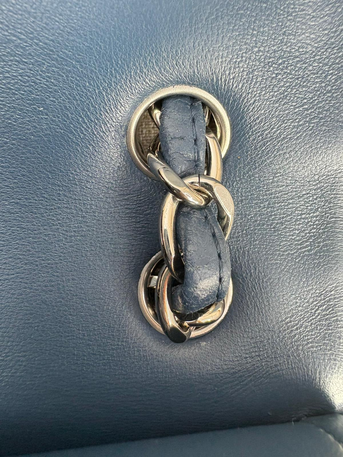 Chanel Jumbo Blue Lambskin Double Flap