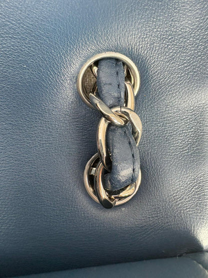 Chanel Jumbo Blue Lambskin Double Flap