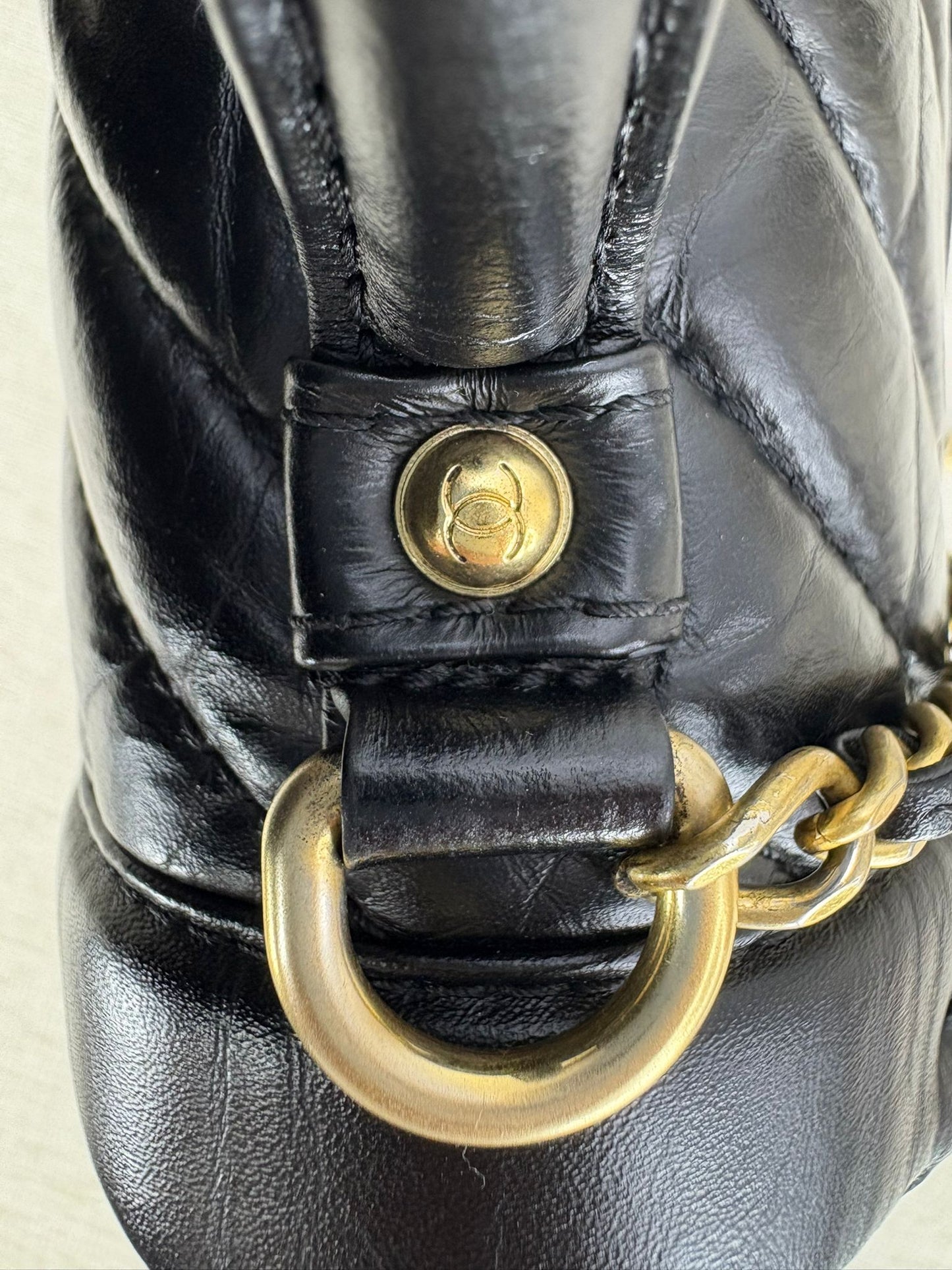 Chanel Top Handle Chevron GHW