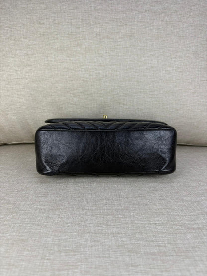 Chanel Top Handle Chevron GHW
