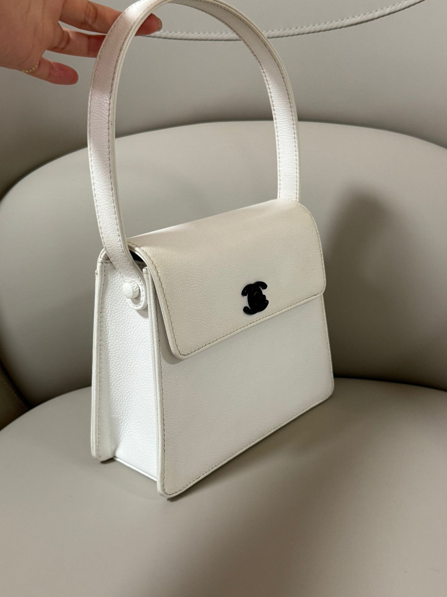 Chanel White Top Handle