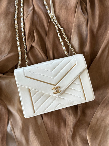 Chanel Chevron White GHW