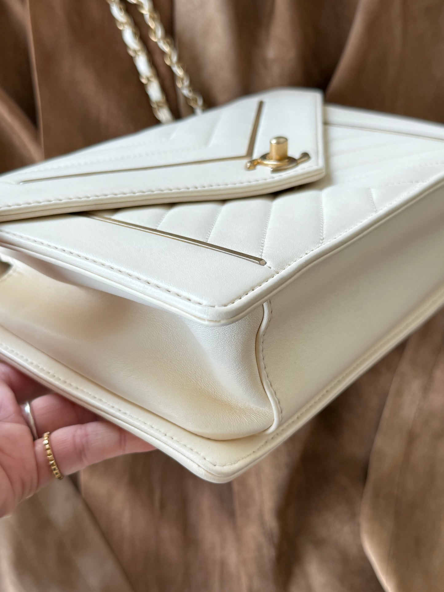 Chanel Chevron White GHW