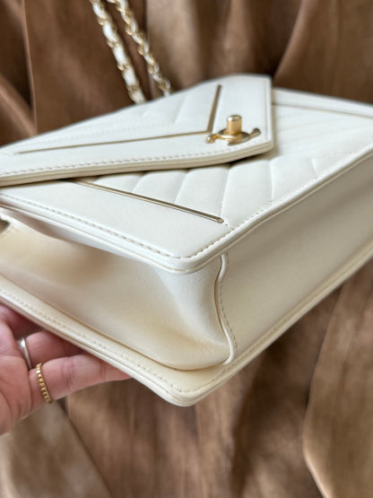 Chanel Chevron White GHW