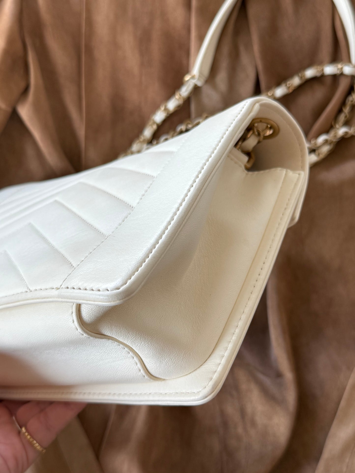 Chanel Chevron White GHW