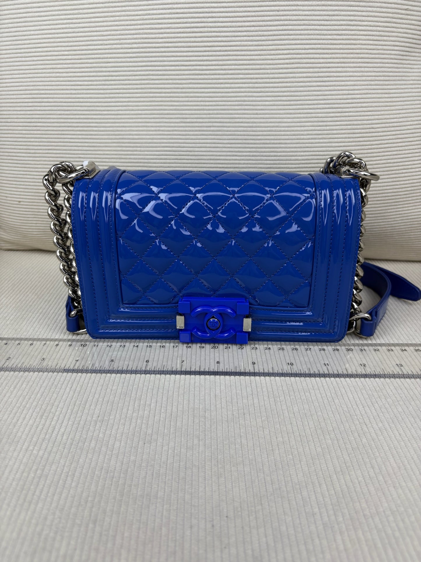 Chanel Boy Bag Small Patent Blue