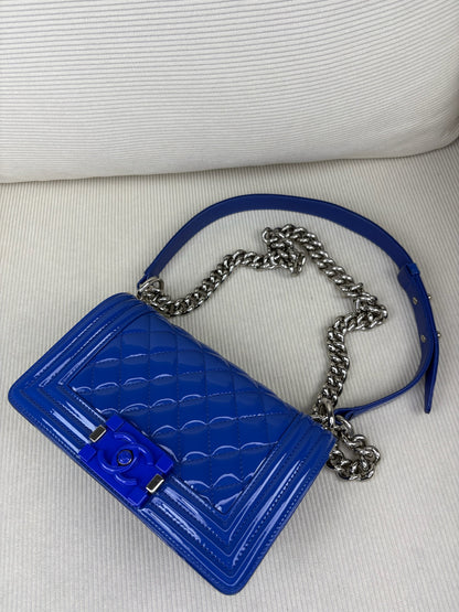 Chanel Boy Bag Small Patent Blue