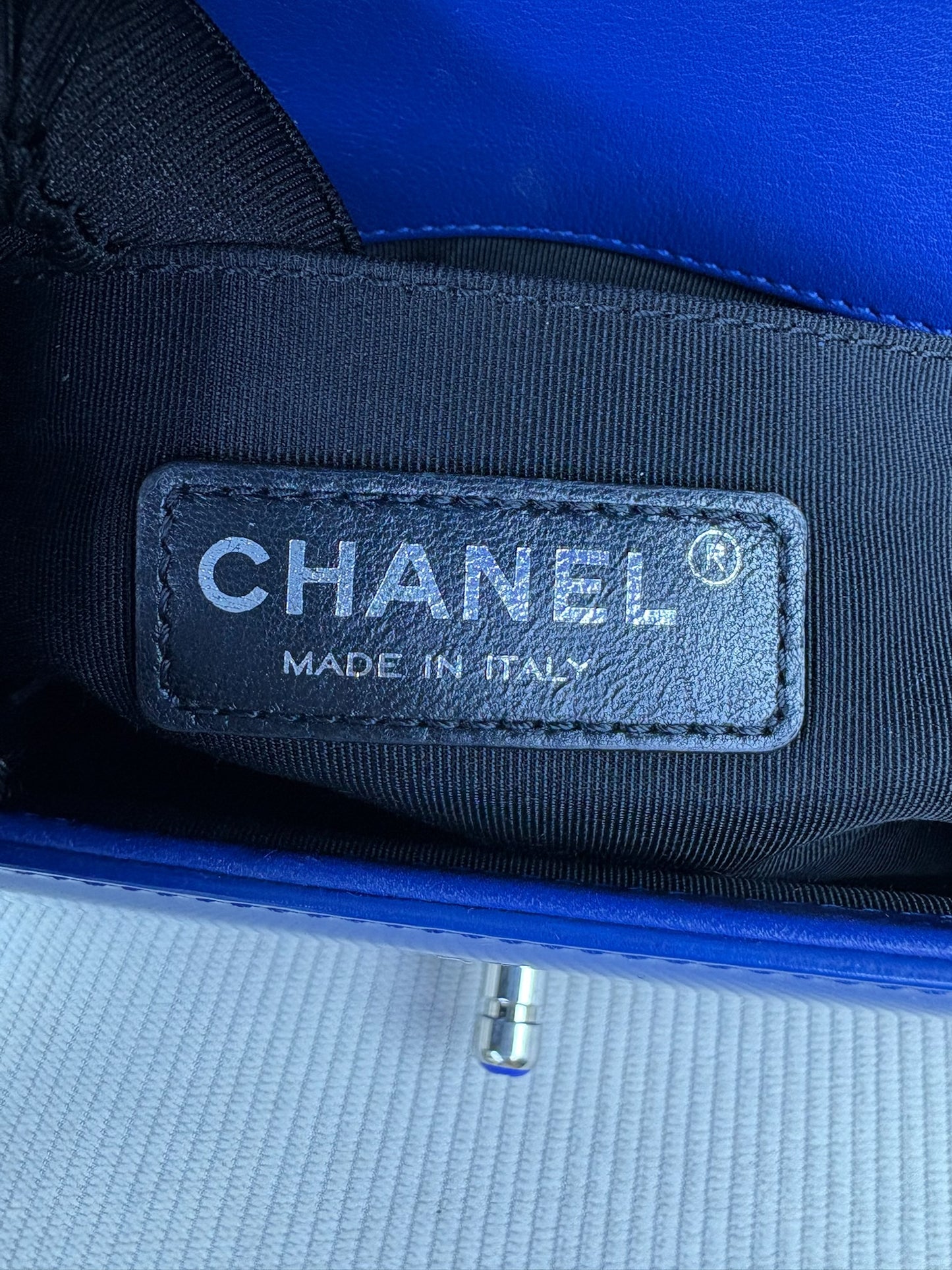 Chanel Boy Bag Small Patent Blue
