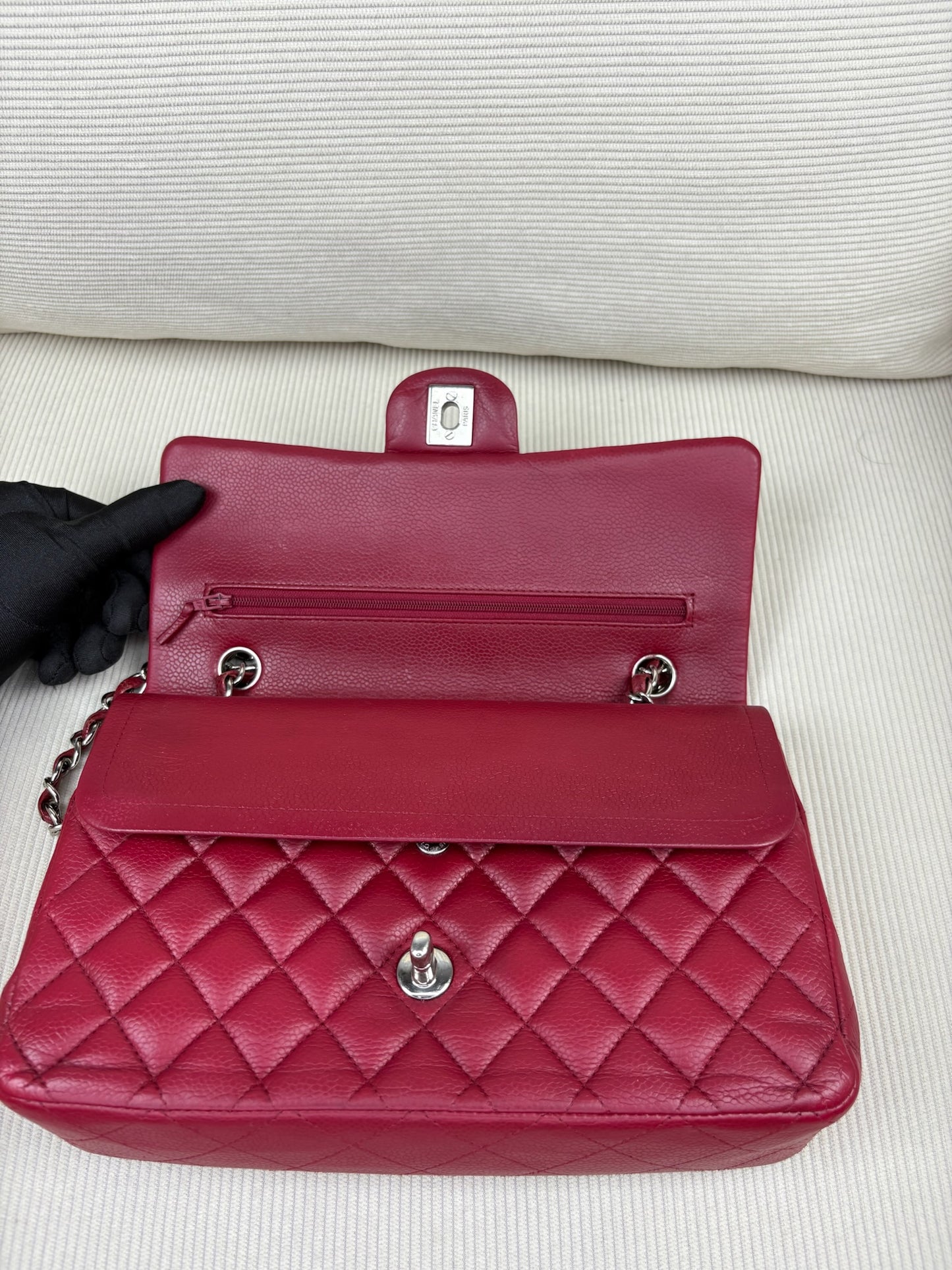 Chanel Medium Caviar Red SHW