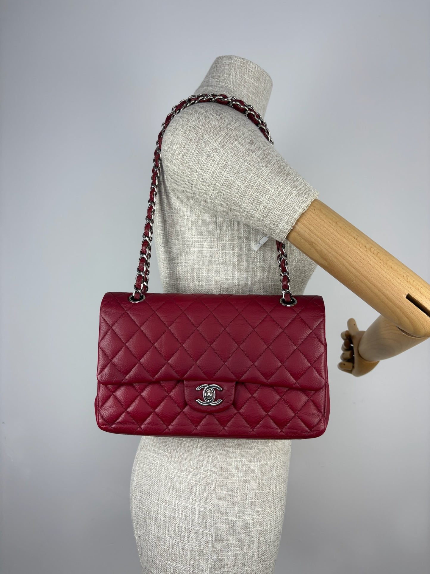 Chanel Medium Caviar Red SHW