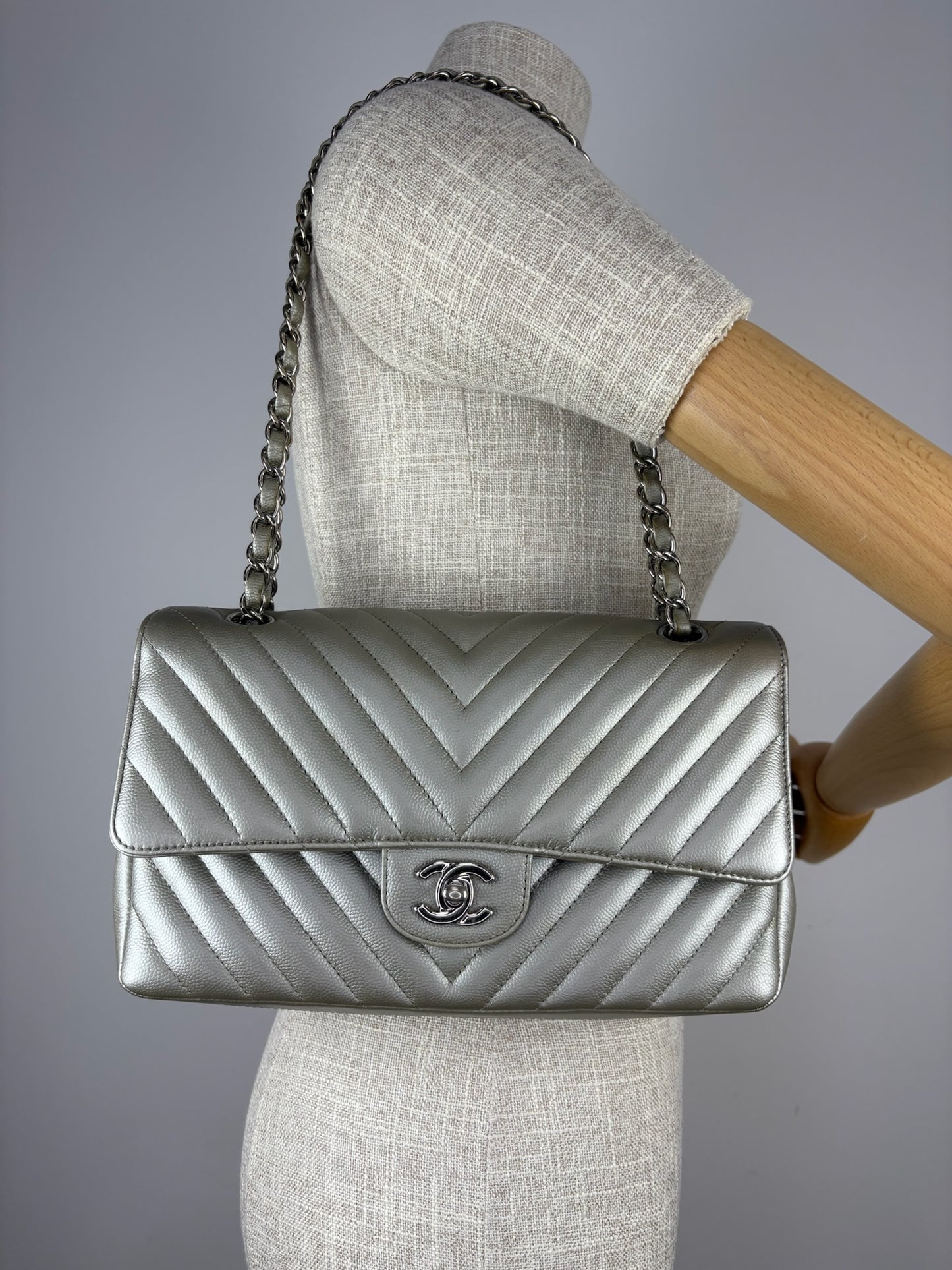 Chanel Medium Caviar Chevron SHW