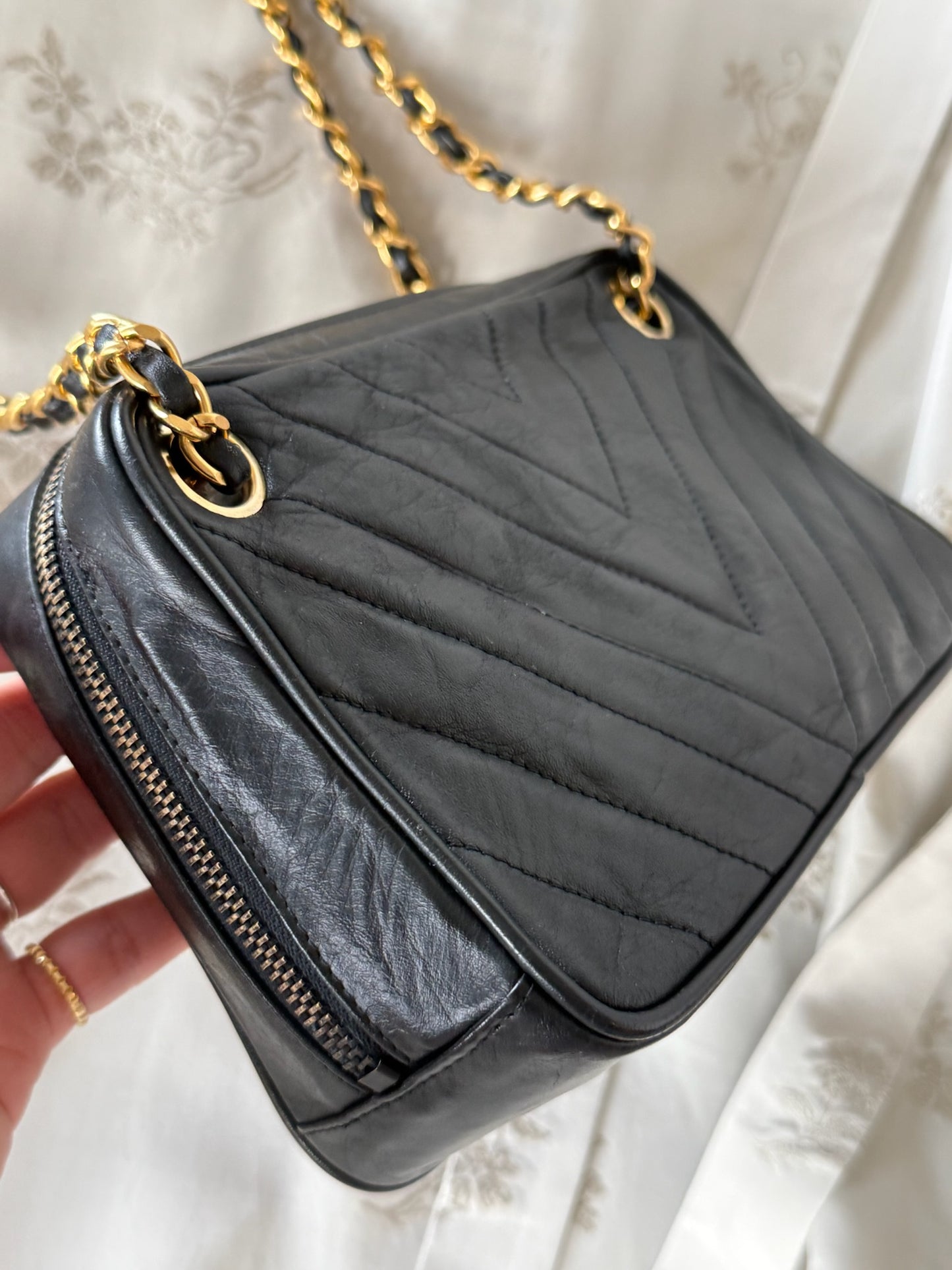 Chanel Chevron Camera Bag