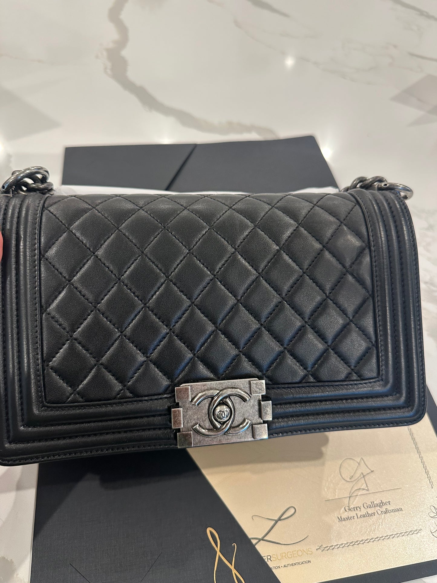 Chanel Old Medium Black Lambskin