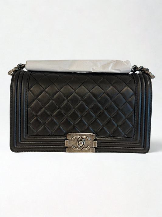 Chanel Old Medium Black Lambskin