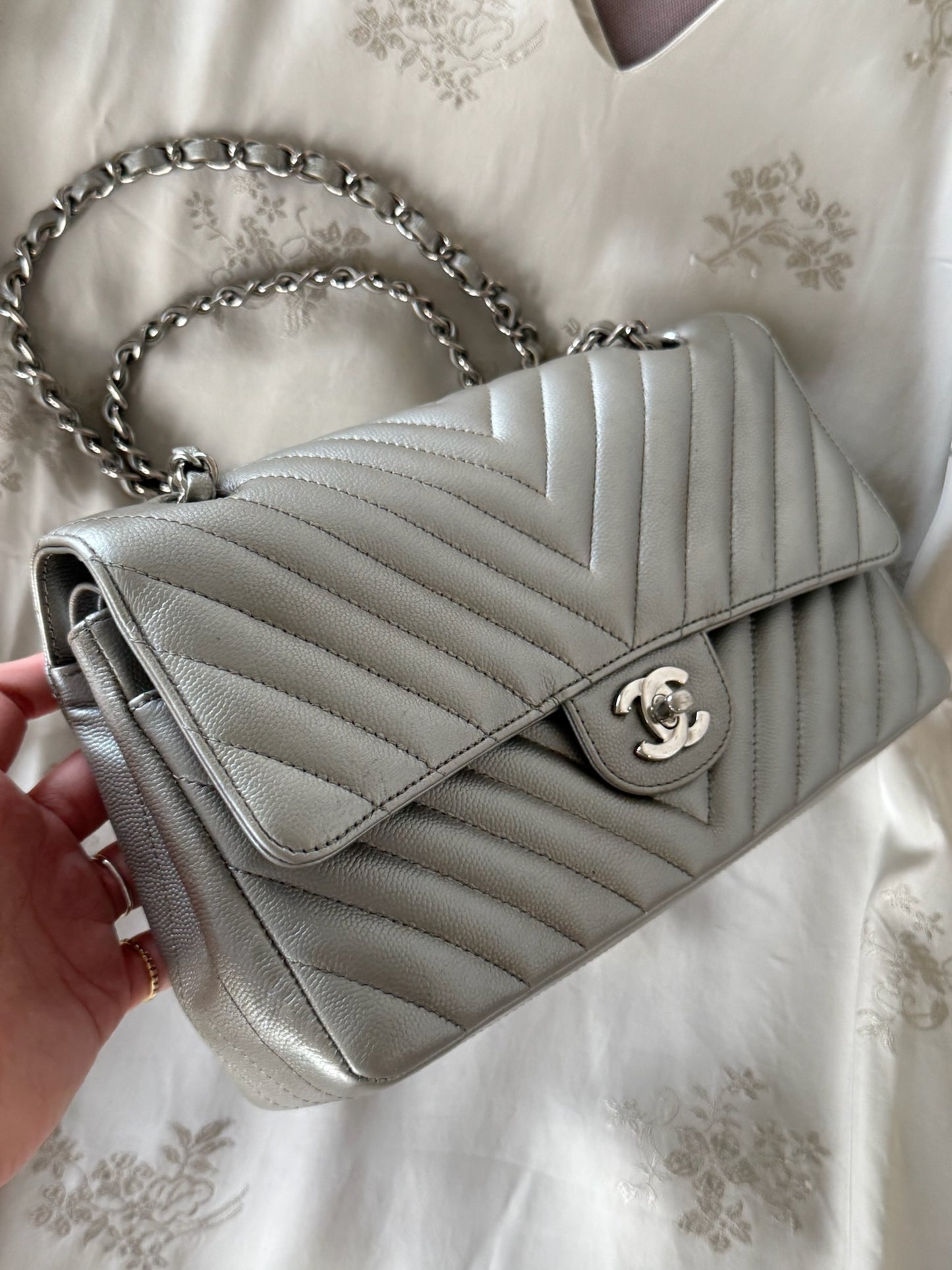 Chanel Medium Caviar Chevron SHW