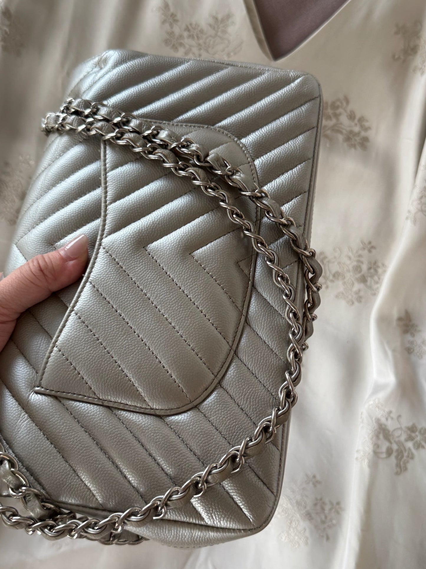 Chanel Medium Caviar Chevron SHW