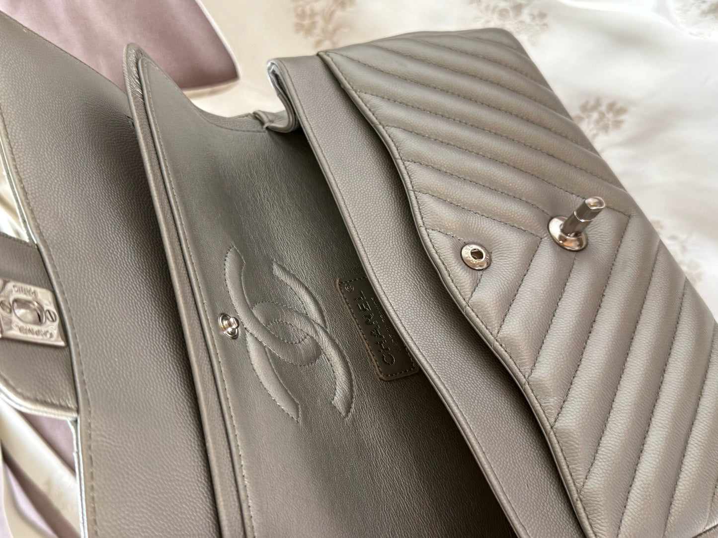 Chanel Medium Caviar Chevron SHW