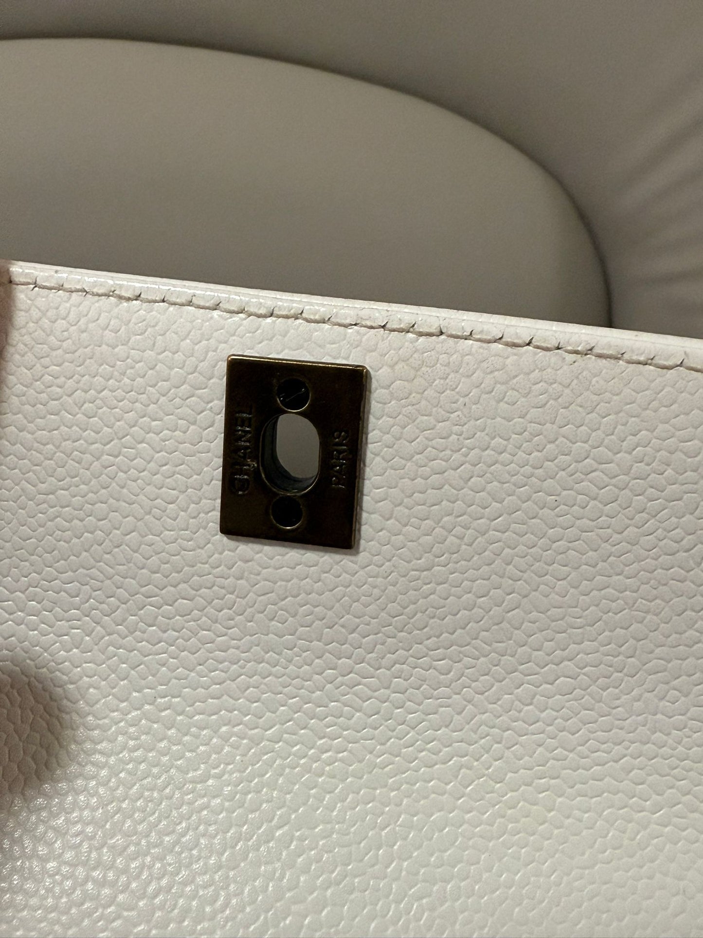 Chanel White Top Handle