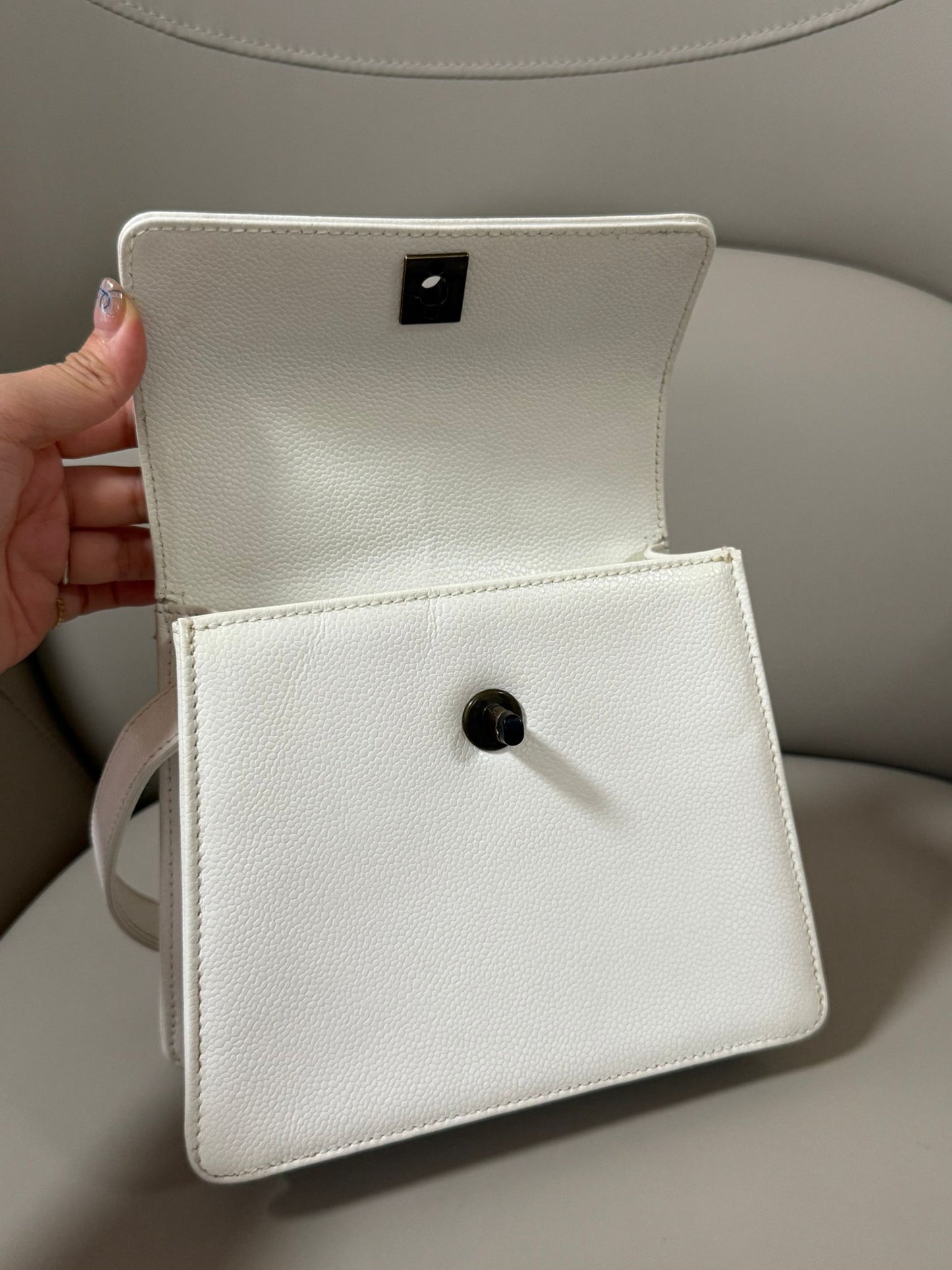 Chanel White Top Handle