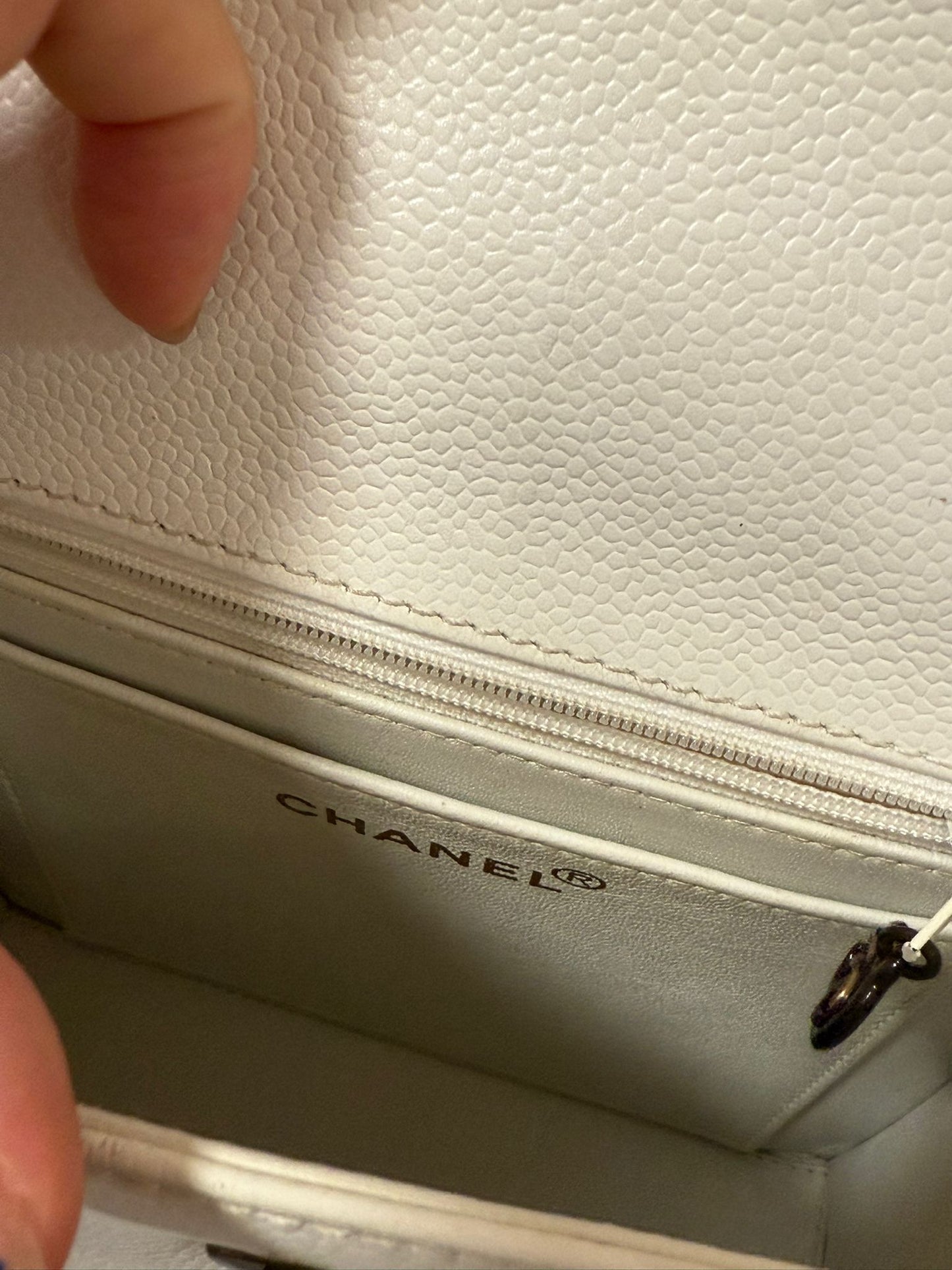 Chanel White Top Handle