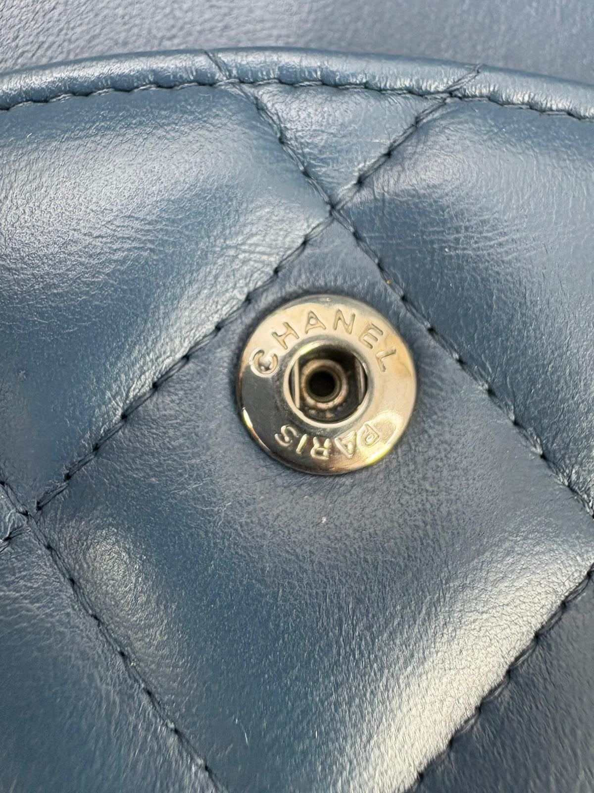 Chanel Jumbo Blue Lambskin Double Flap