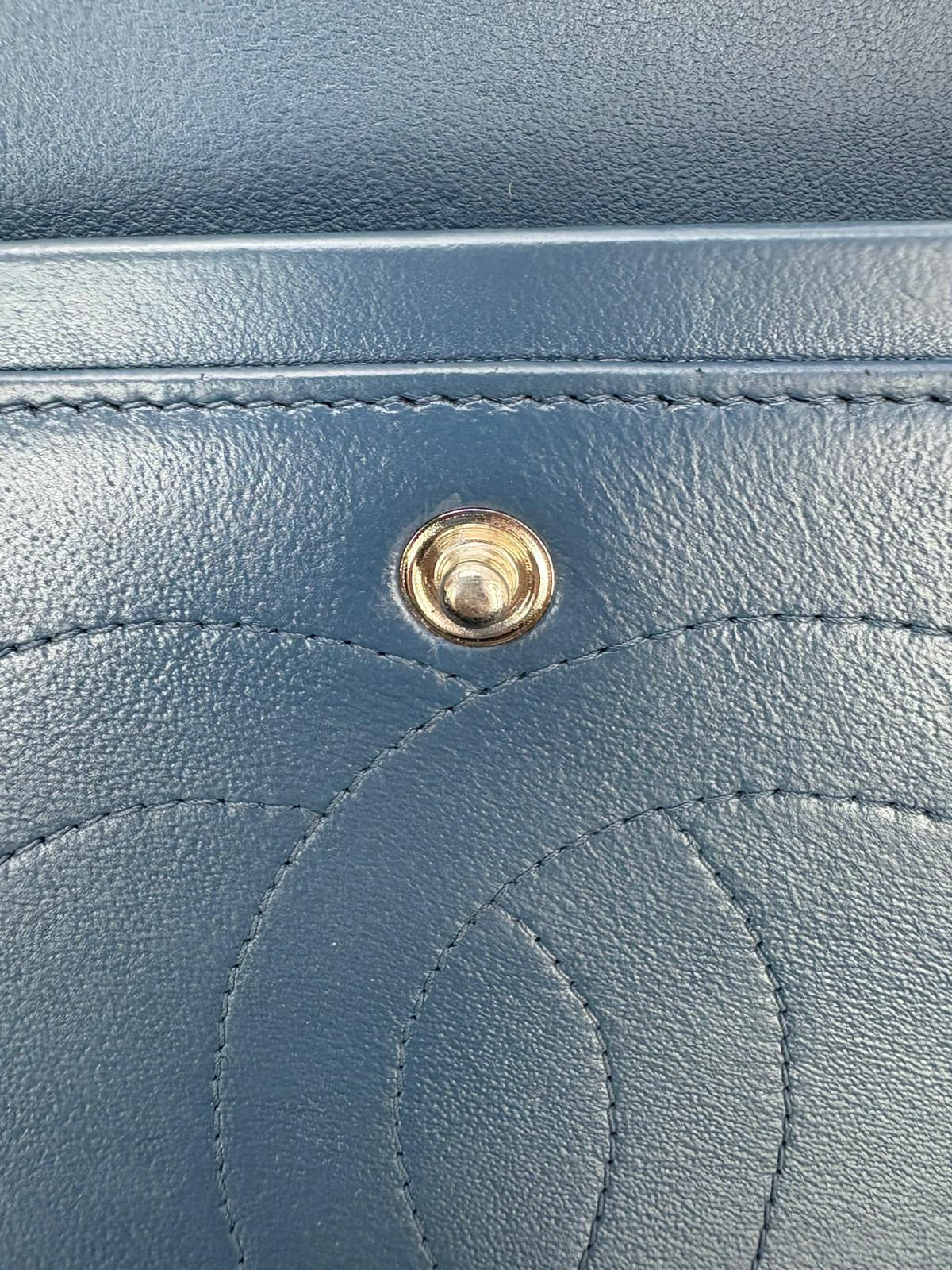 Chanel Jumbo Blue Lambskin Double Flap