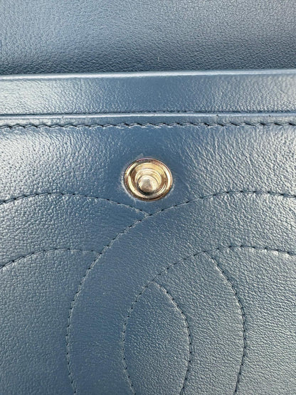 Chanel Jumbo Blue Lambskin Double Flap