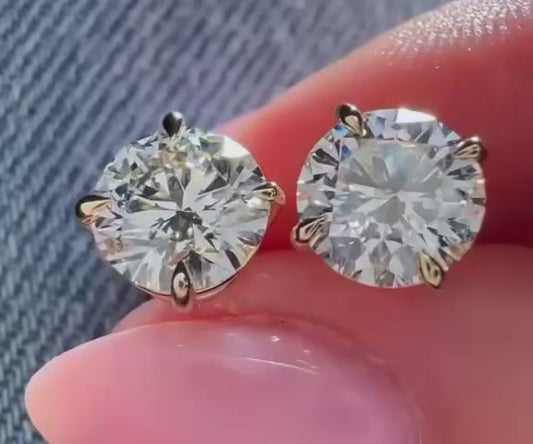 4 Carat Lab Grown Diamond Earrings