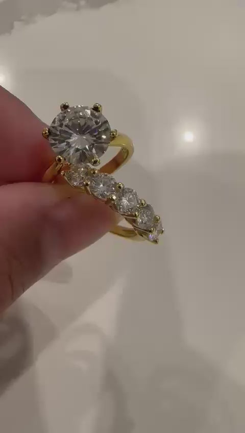 3.7ct Moissanite Gold Plated